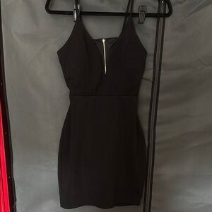 Windsor Black Mini Dress with Zipper Detail